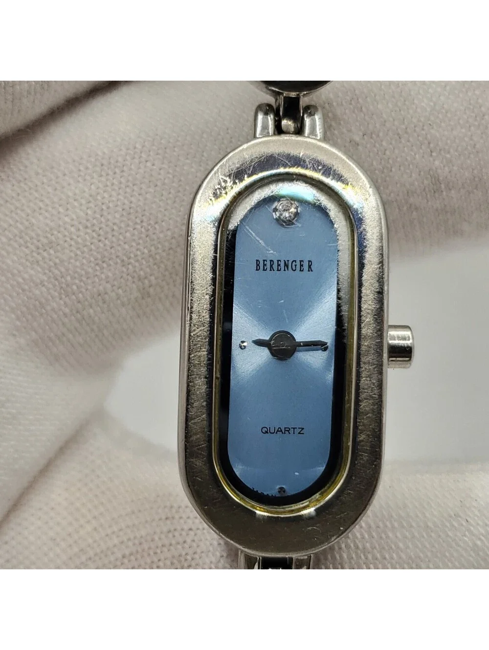 Berenger Womens Watch 13mm Blue Dial Silver Tone New Battery
